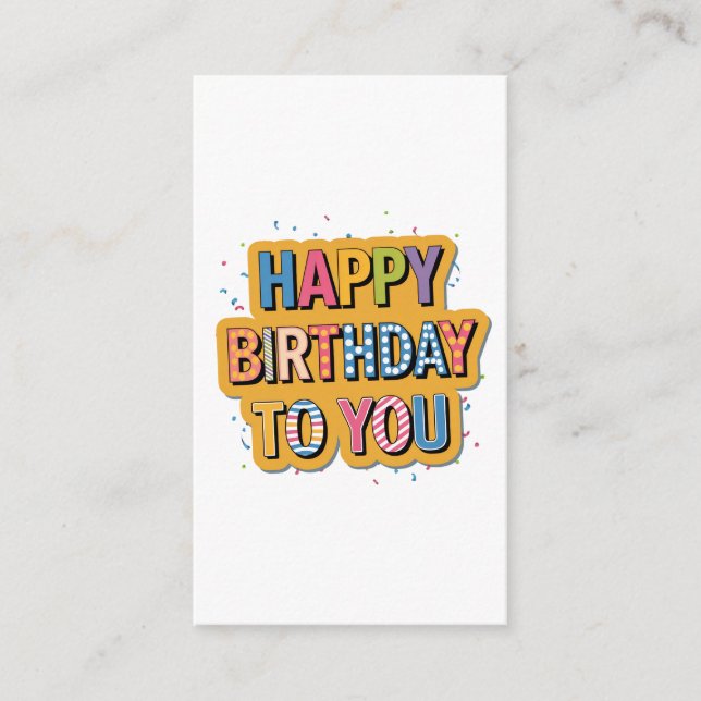 Patterned Happy Birthday Enclosure Card (Front)