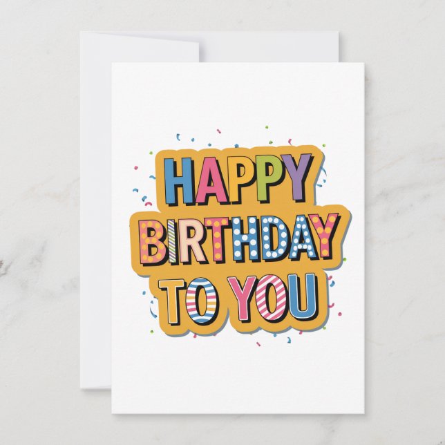 Patterned Happy Birthday Invitation (Front)