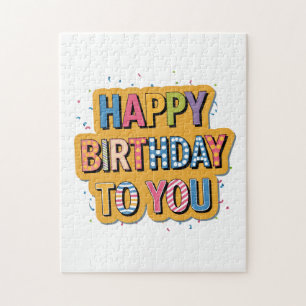 Patterned Happy Birthday Jigsaw Puzzle