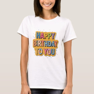 Patterned Happy Birthday T-Shirt