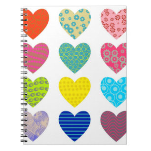 Patterned Hearts Notebook