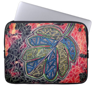 Patterned leaf laptop sleeve