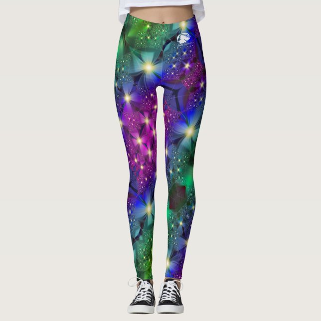 Patterned Leggings - White B&B Logo (Front)