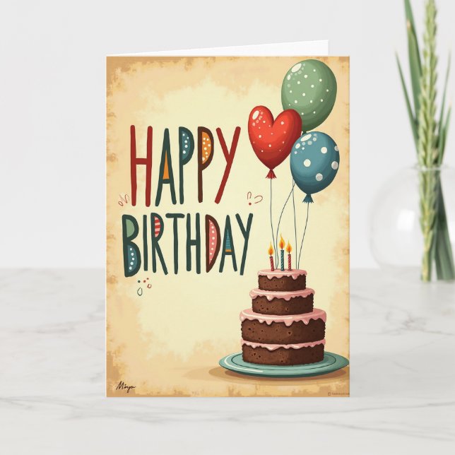 Patterned Letters Birthday Card (Front)