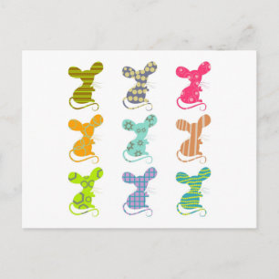 Patterned Mice Postcard