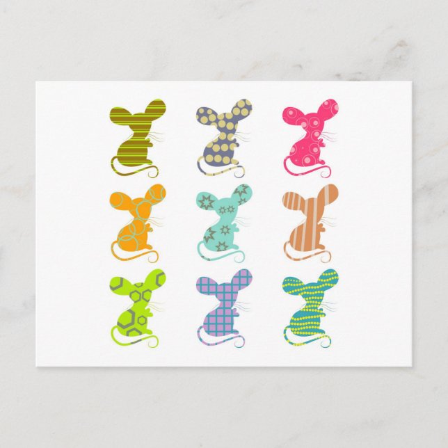 Patterned Mice Postcard (Front)