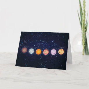 Patterned Paper Lanterns and Starry Sky Card