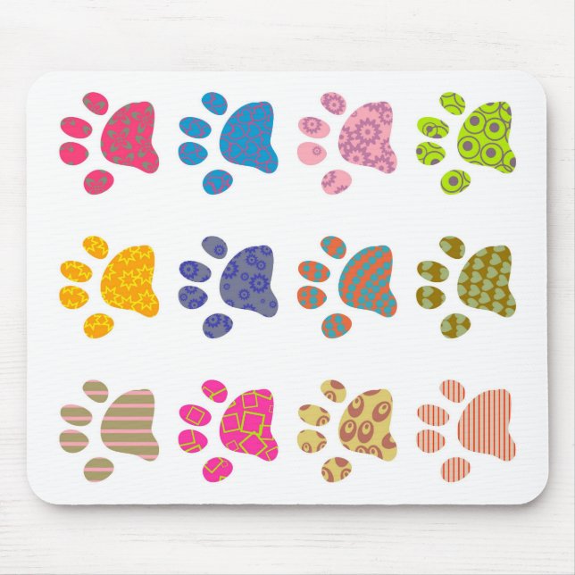 Patterned Paws Mouse Mat (Front)