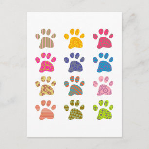 Patterned Paws Postcard