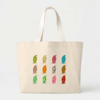 Patterned Penguins Large Tote Bag
