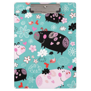 Patterned Piggy Clipboard