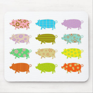 Patterned Pigs Mouse Mat