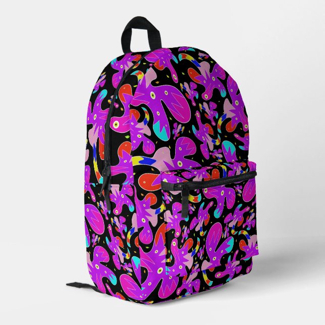 Patterned Printed Backpack (Back Corner Left)