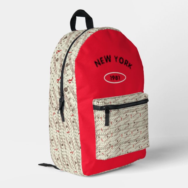 Patterned Printed Backpack (Back Corner Left)