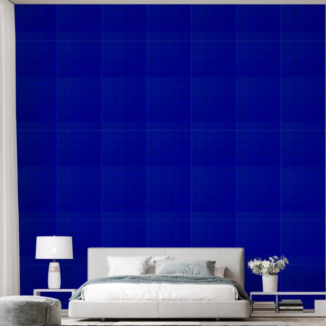 Patterned Royal Blue  Wallpaper (Bedroom)