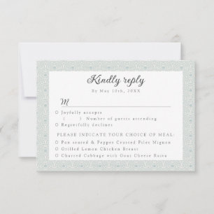 patterned RSVP w meal choices Card