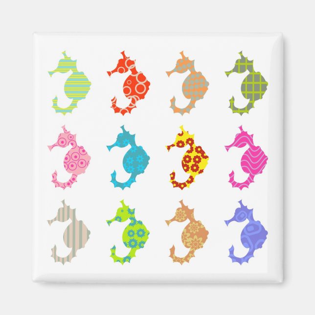 Patterned Seahorse Magnet (Front)