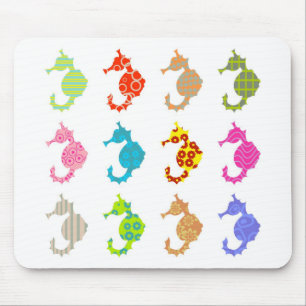 Patterned Seahorse Mouse Mat