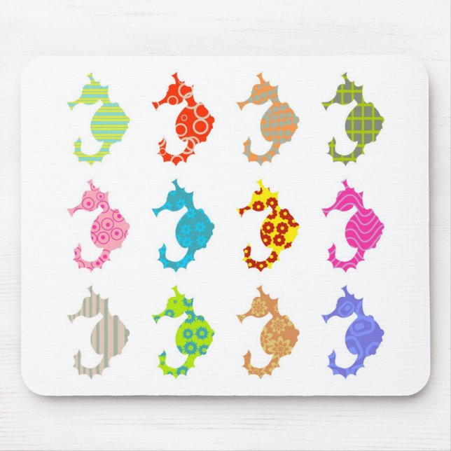 Patterned Seahorse Mouse Mat (Front)