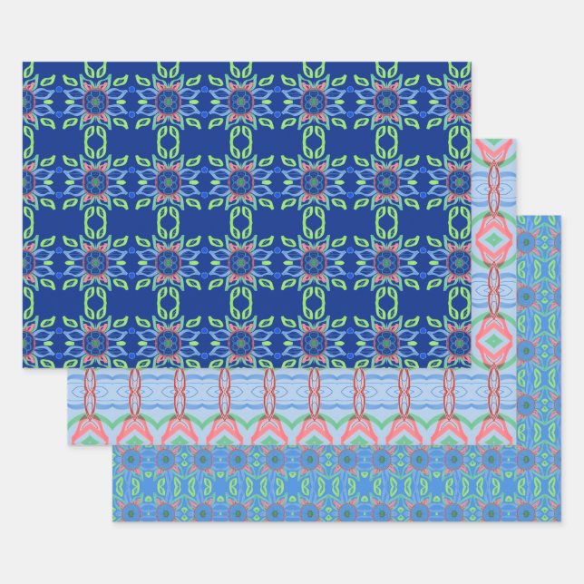 Patterned Shelf Or Drawer Liner Wrapping Paper Sheet (Set)