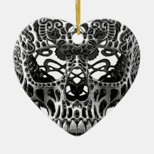 Patterned Skull.png Ceramic Tree Decoration