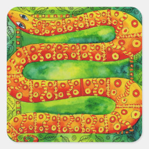 Patterned Snake Square Sticker