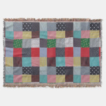 patterned squares of colourful vintage patchwork