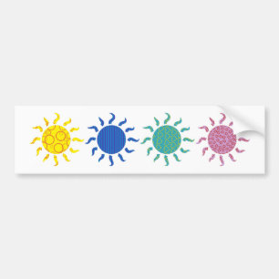Patterned Suns Bumper Sticker