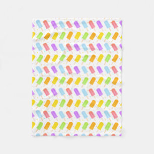 Patterned Tasty Summer Watercolour Popsicle & Dots Fleece Blanket