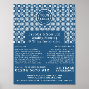 Patterned Tiles, Floorer, Tile Installer Advert Poster
