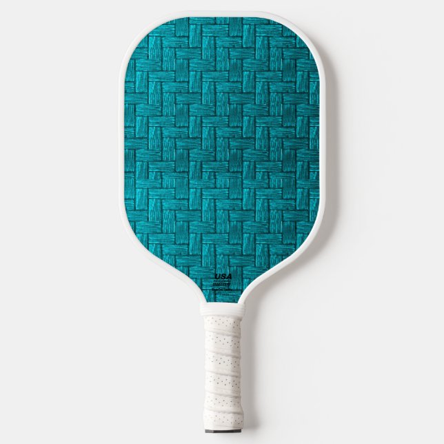 Patterned Turquoise Pickleball Paddle (Front)