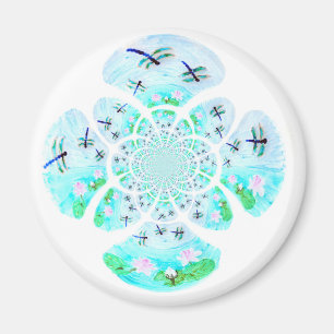 Patterned Waterlily Dragonfly Magnet