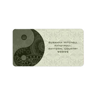 Patterned Yin Yang Sage Green Label
