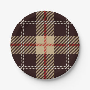 Patternl Stylish Scottish Geometric Vintage Paper Plate