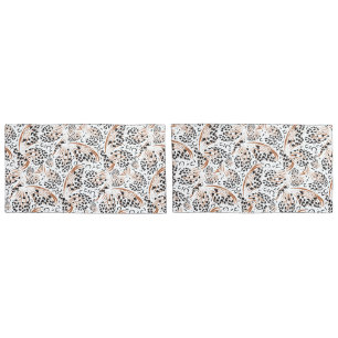 Patterns Black, Rusty Brown White/Solid Reverse Pillowcase