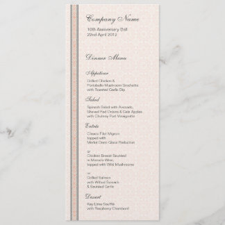 Patterns & Borders 1 Dinner Menu