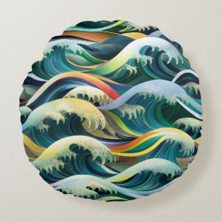 Patterns Inspired by the Sea Round Cushion