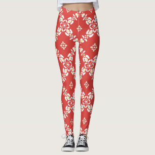 patterns leaves flowers leggings