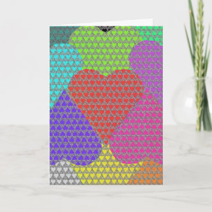 Patterns of Hearts in Multicolored Card