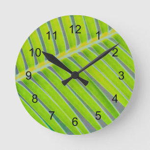 Patterns of Palms Round Clock