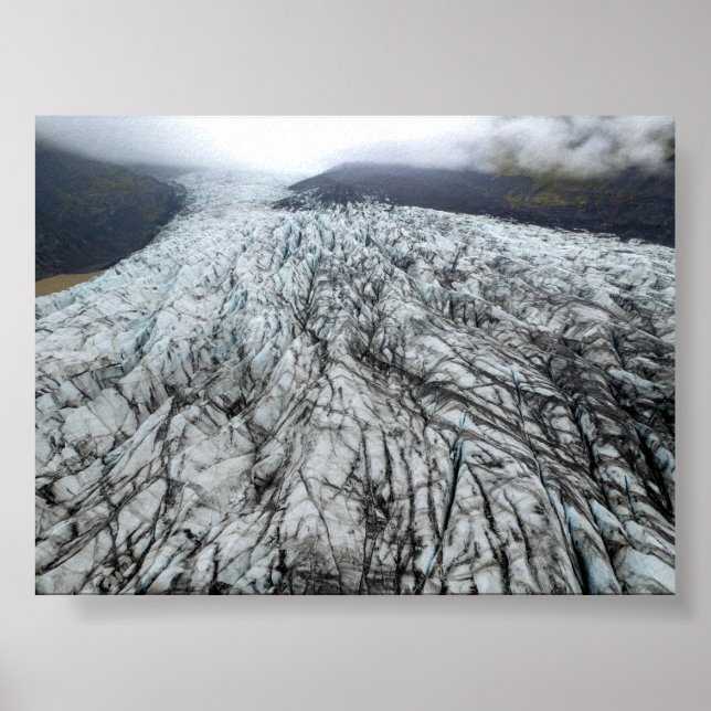 Patterns of the Vatnajokull glacier Poster (Front)