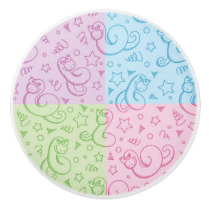 patterns with snakes ceramic knob