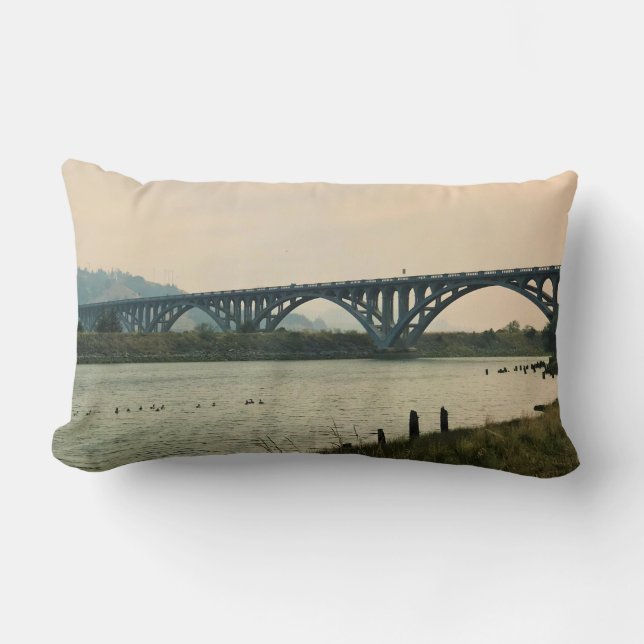 Patterson Bridge, Gold Beach, Oregon Lumbar Cushion (Front)