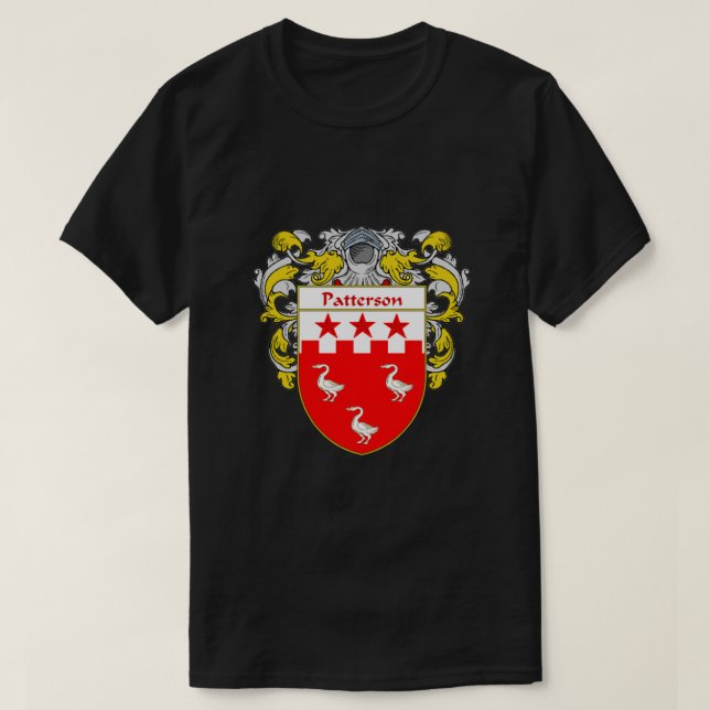 Patterson Coat of Arms  Patterson Family Crest T-Shirt (Design Front)