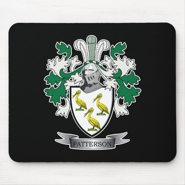 Patterson Family Crest Coat of Arms Mouse Mat (Front)
