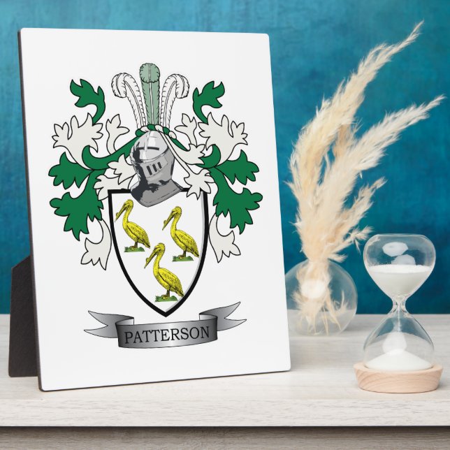 Patterson Family Crest Coat of Arms Plaque (Side)