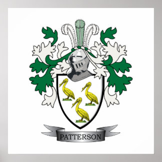Patterson Family Crest Coat of Arms Poster