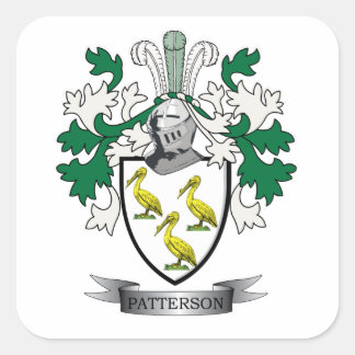 Patterson Family Crest Coat of Arms Square Sticker