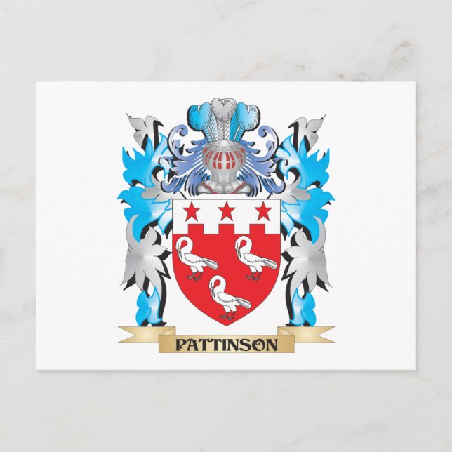 Pattinson Coat of Arms - Family Crest Postcard (Front)