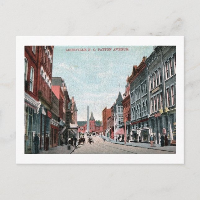 Patton Ave., Asheville, North Carolina Vintage Postcard (Front)